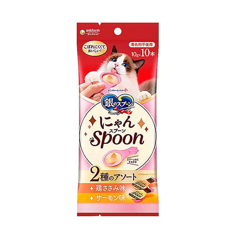 銀のスプーン　おやつ　にゃんＳｐｏｏｎ　鶏ささみ味・サーモン味　１００ｇ