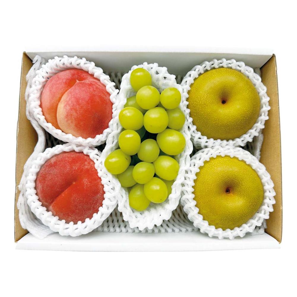 【２６年お中元】山梨県産　桃＆山梨県産　シャインマスカット＆佐賀県産　伊万里梨Ｂ１４－３【注文期限７月２８日】