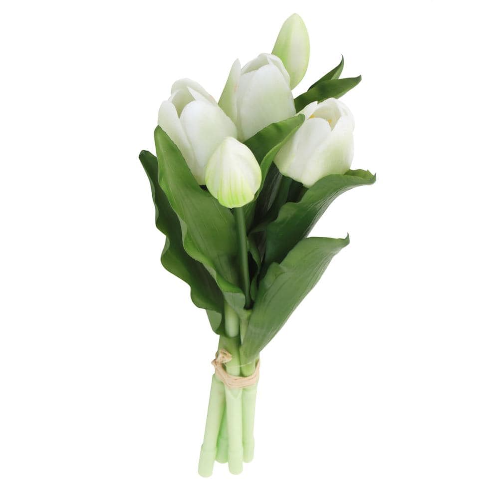 Ｂｒｅｅｚｙ　Ｇｒｅｅｎ　チューリップ造花　花束　ホワイト