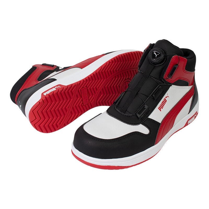 ＰＵＭＡ　プロテクティブスニーカー　フロントコート　ディスク　ミッド　ブラック＆ホワイト＆レッド　２５．５ｃｍ　６３２１２