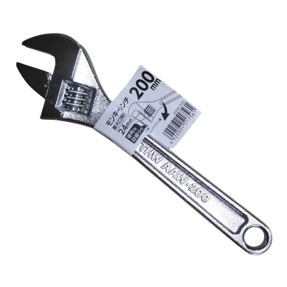 コメリ　モンキーレンチ　２００ｍｍ　最大口開き２４ｍｍ