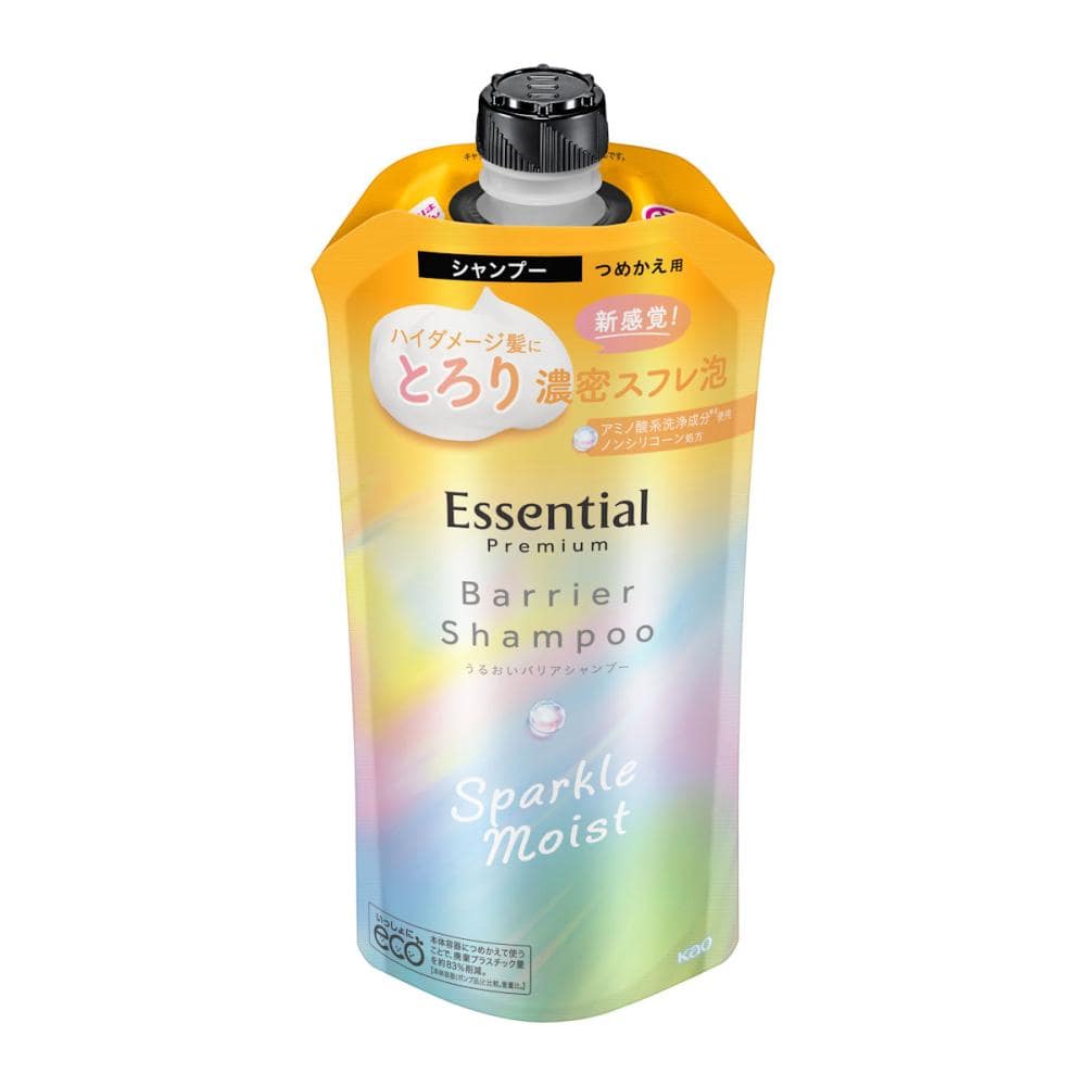 花王 エッセンシャル プレミアム うるおいバリアシャンプー スパークルモイスト 詰替用 330mL
