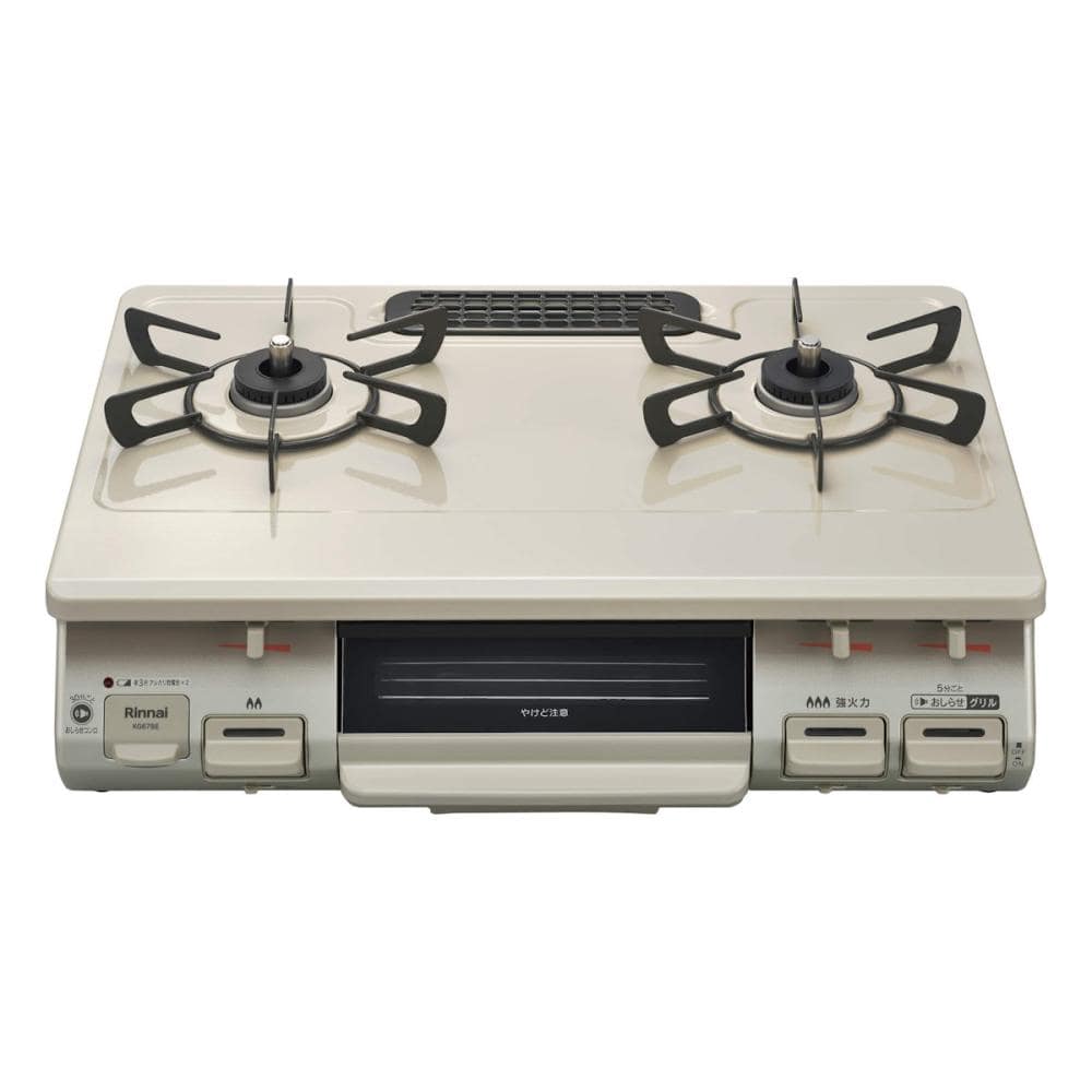 リンナイ　ガステーブル　幅５９ｃｍ標準タイプ　水無し片面焼きグリル　ＬＰガス用　右強火力　ＫＧ６７ＢＥＲ　ＬＰ