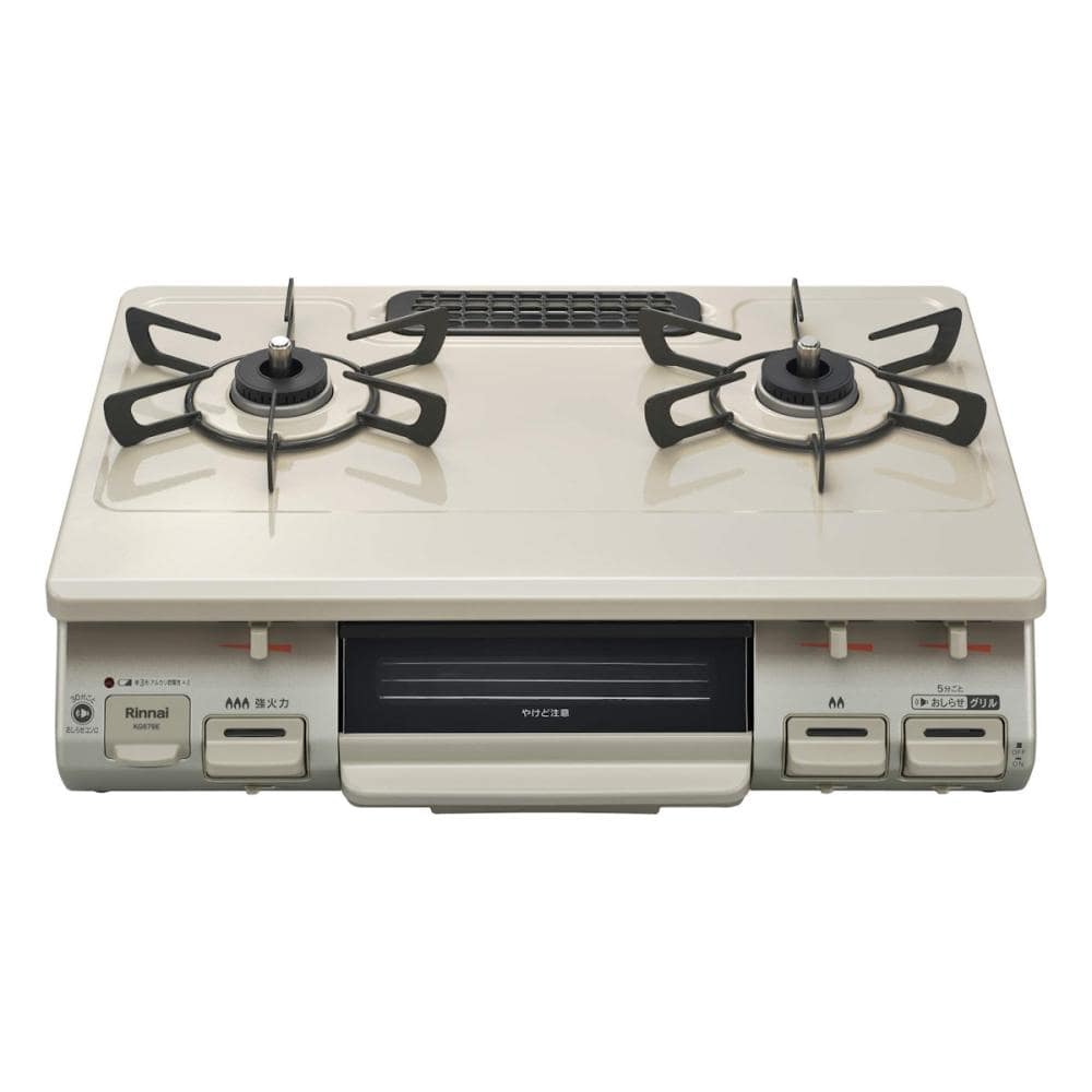 リンナイガス　ガステーブル　幅５９ｃｍ標準タイプ　水無し片面焼きグリル　都市ガス用　左強火力　ＫＧ６７ＢＥＬ１３Ａ