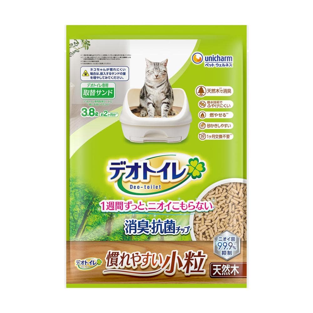 デオトイレ　消臭・抗菌チップ　慣れやすい小粒　天然木　３．８Ｌ