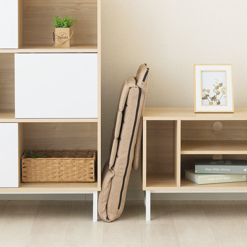 ドウシシャ いつでもどこでも背もたれ座椅子 スリム ベージュ