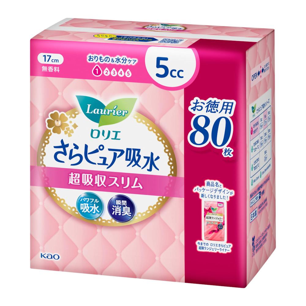 花王　ロリエ　さらピュア吸水　超吸収スリム　５ｃｃ　大容量　８０枚
