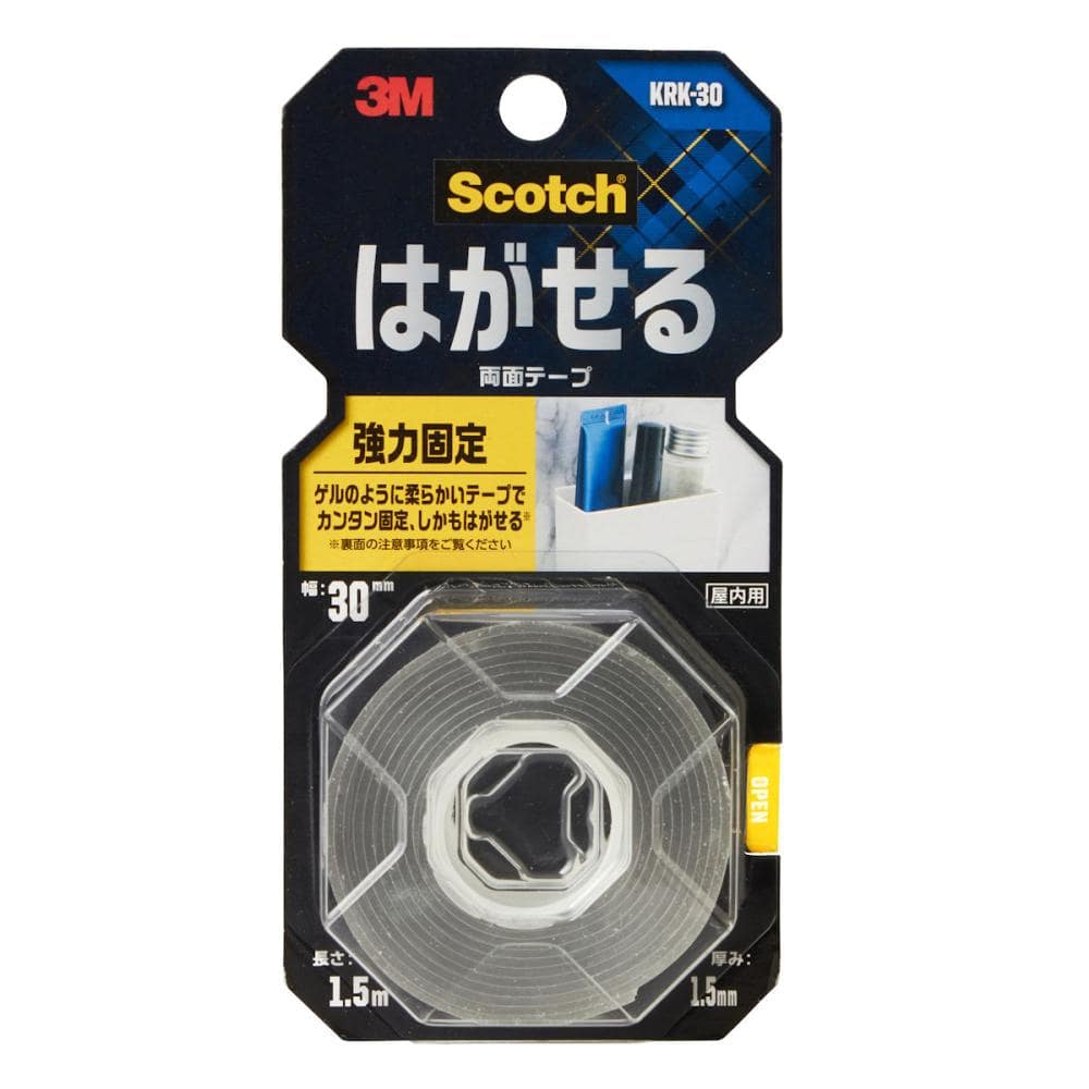 3M はがせる両面テープ 強力固定 幅3cm×長さ1.5m KRK-30