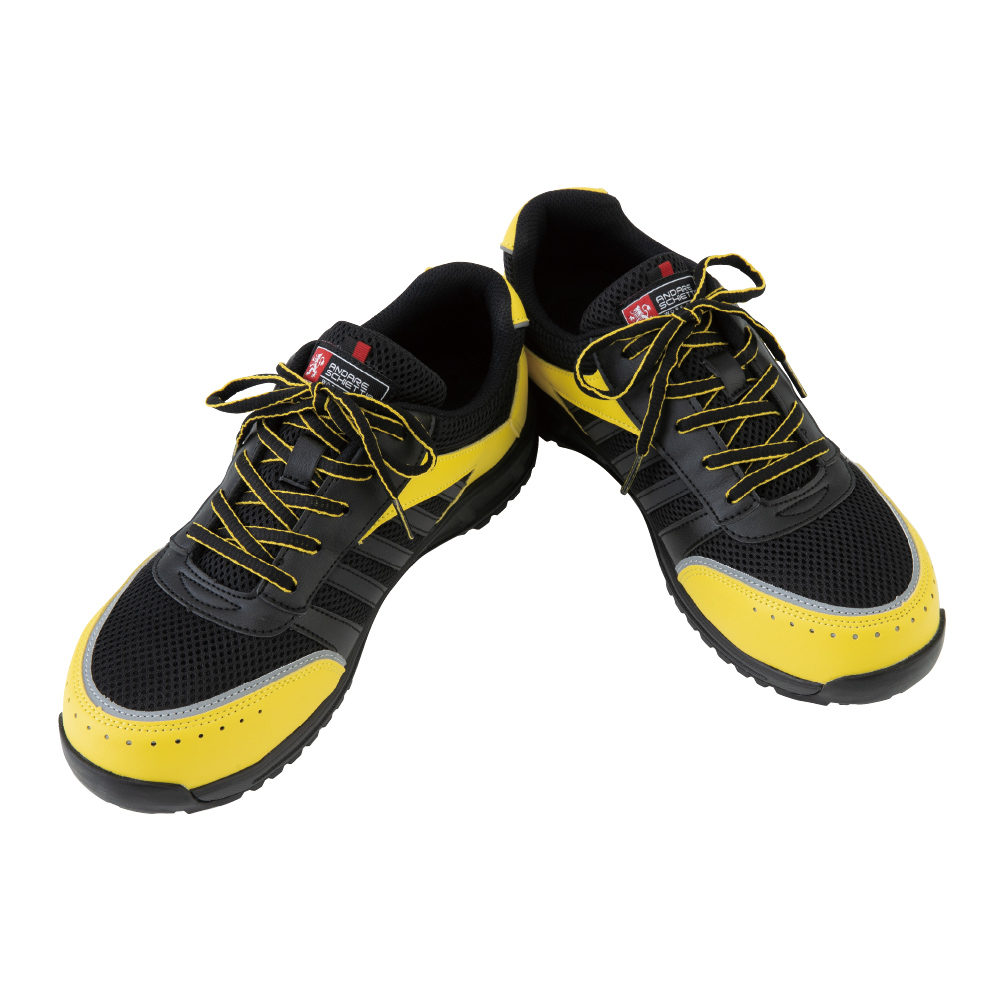 コーコス信岡　セーフティースニーカー　ブラック／イエロー　２６．０ｃｍ　Ａ－４４０００