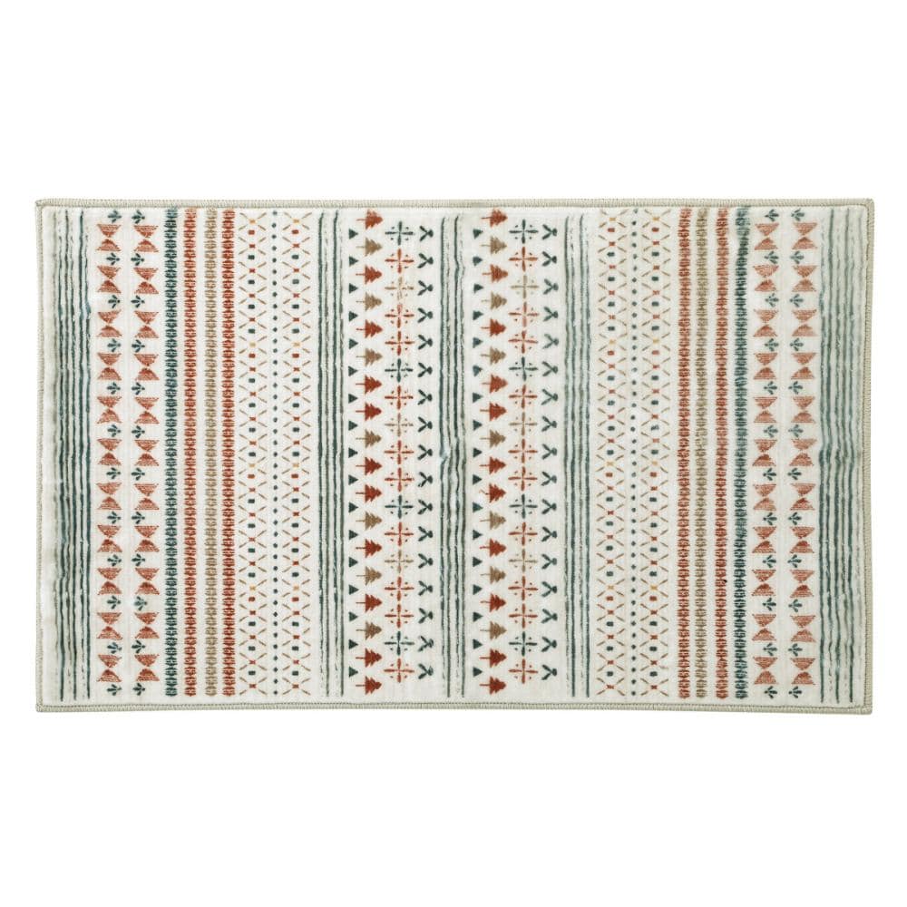 アテーナライフ　プリント玄関マット　ストライプ　８０×５０ｃｍ