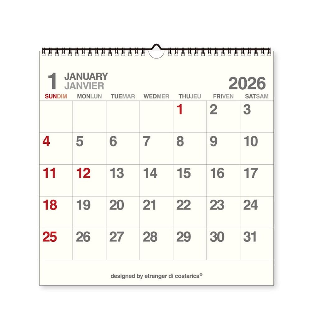２０２６年　カレンダー　ＬＰ壁掛　アイボリー