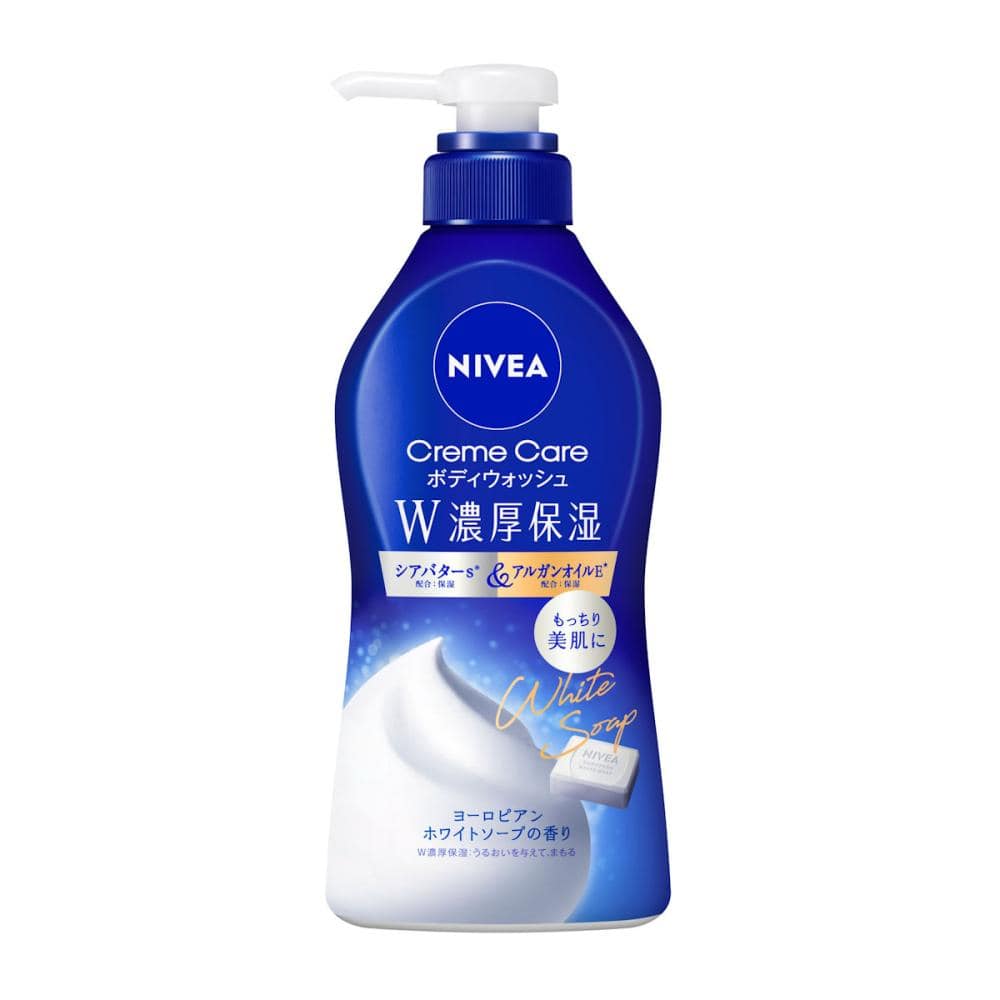花王　ニベア　クリームケアボディウォッシュ　Ｗ濃厚保湿　ヨーロピアンホワイトソープ　本体　４６０ｍＬ