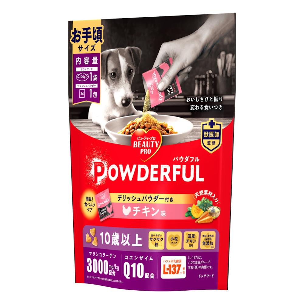 ビューティープロ　パウダフル　１０歳以上　チキン味　１００ｇ　＋デリッシュパウダー付き　２ｇ