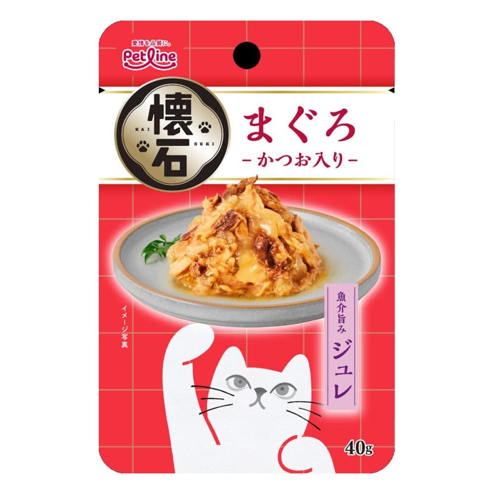 ペットライン 懐石レトルト ジュレ まぐろ かつお入り 40g