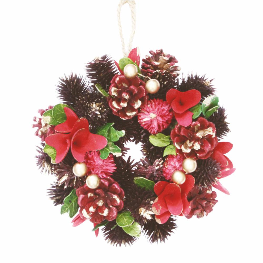 ナチュラルリース　レッドローズ　１９ｃｍ