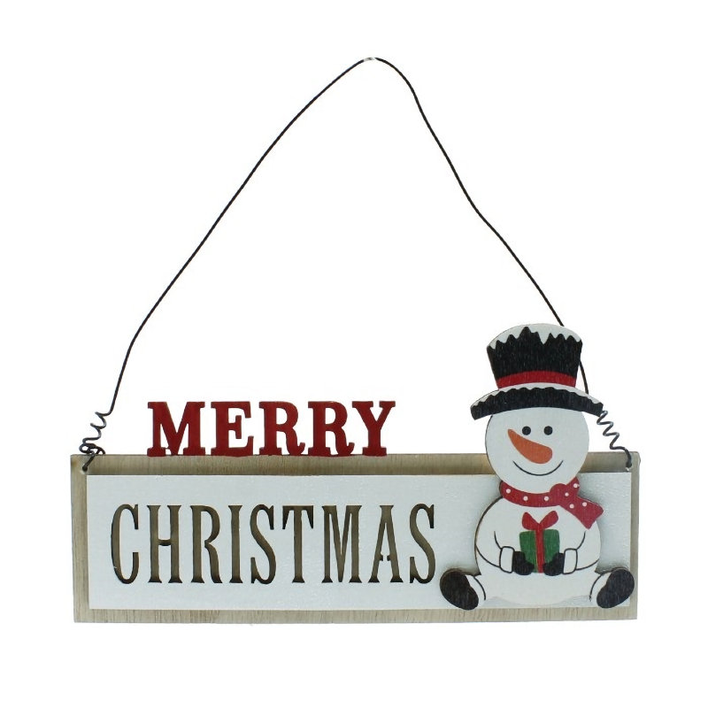ウッドデコ　スノーマンプレート　１６ｃｍ