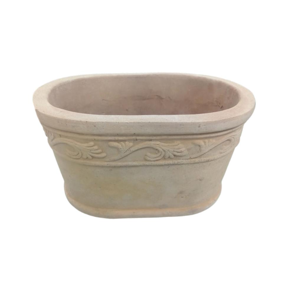 Ｂｒｅｅｚｙ　Ｇｒｅｅｎ　アンティーク調テラコッタ鉢　フルア　４３ｃｍ　ＯＶ