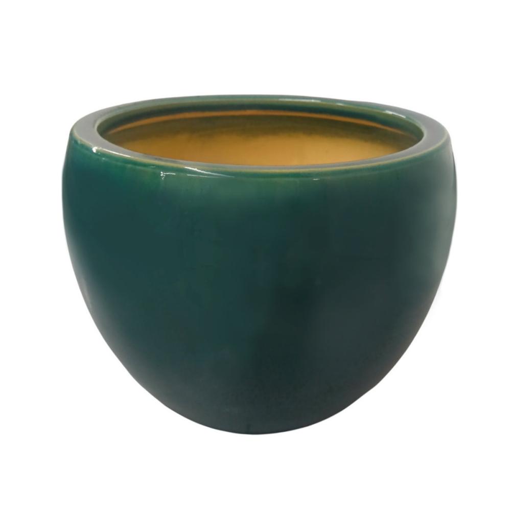 Ｂｒｅｅｚｙ　Ｇｒｅｅｎ　化粧陶器鉢　ターコイズ　９．５号　ＲＯ