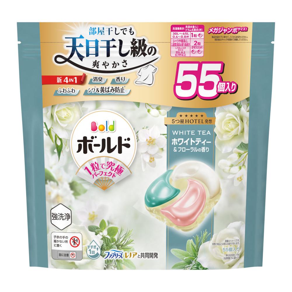 Ｐ＆Ｇ　ボールドジェルボール　ホワイトティー＆フローラルの香り　詰め替え用　５５個
