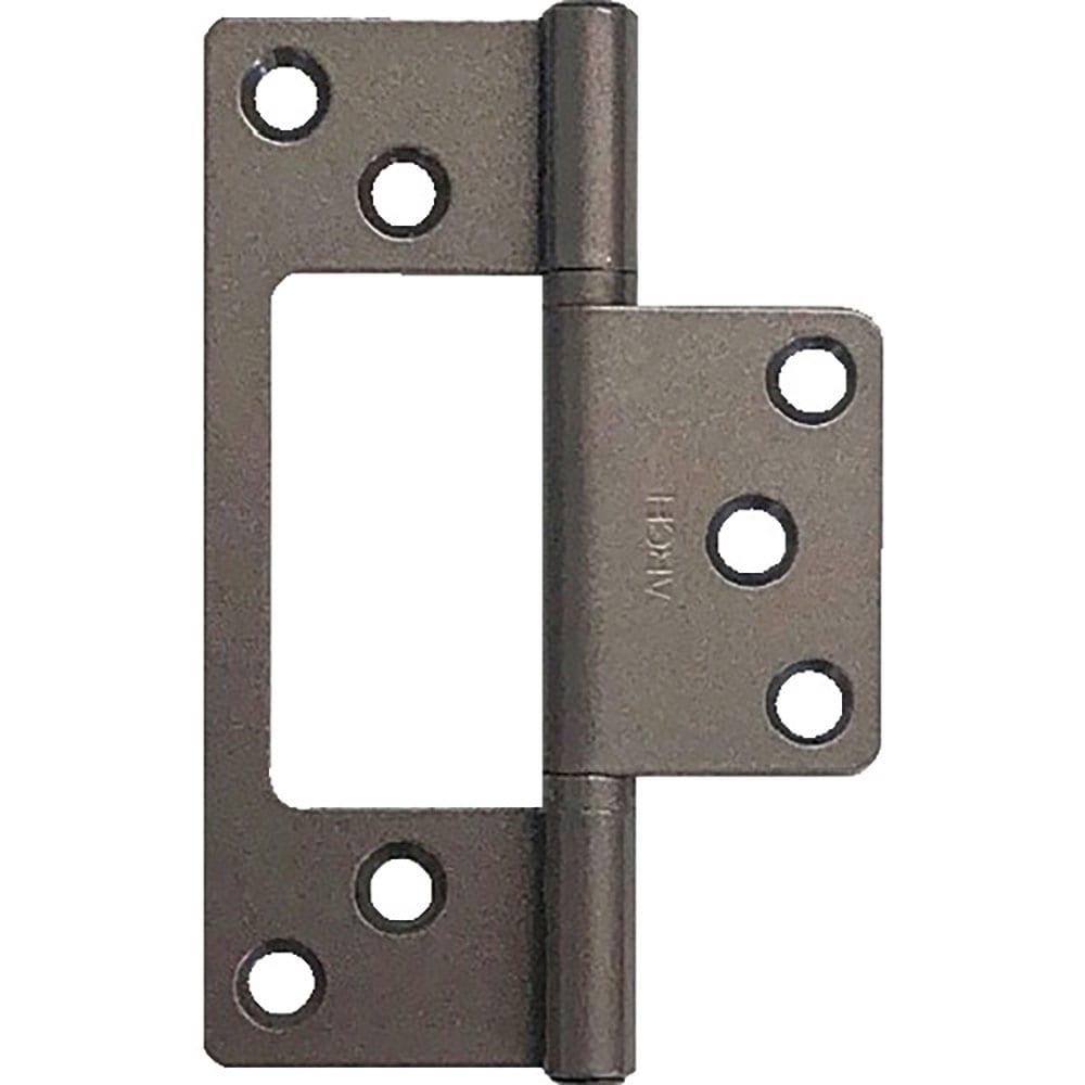 ARCH 鉄厚口フラッシュ丁番リング入 76mmカシメ シルバー塗装 TNFH04-76S_