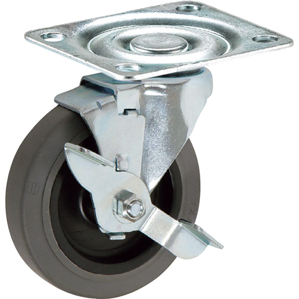 SAMSONG プレート式軽荷重用キャスター 127mm 自在ストッパー付き TP3650-01-_