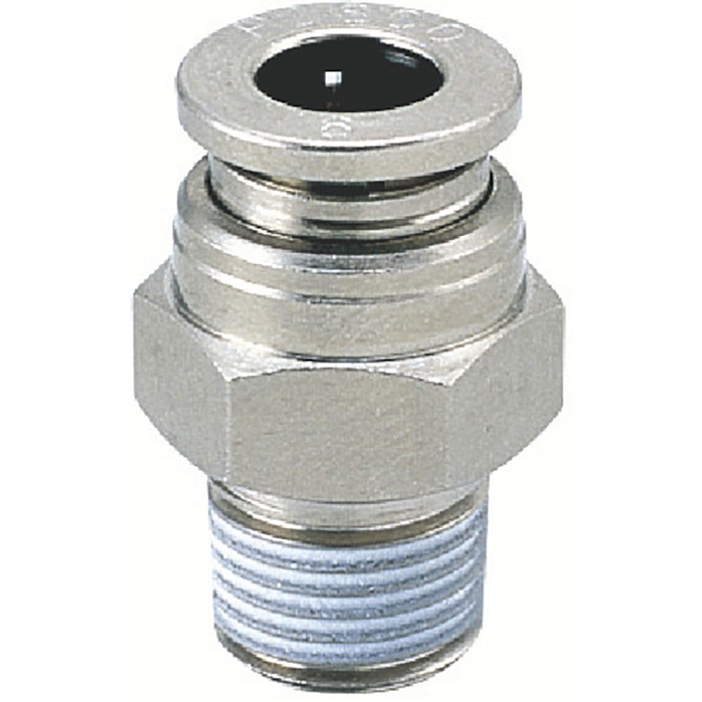 ＰＩＳＣＯ　チューブフィッティングブラスストレート　チューブ８ネジＲ１／４ゴムＦＫＭカバー無　ＫＣ＿