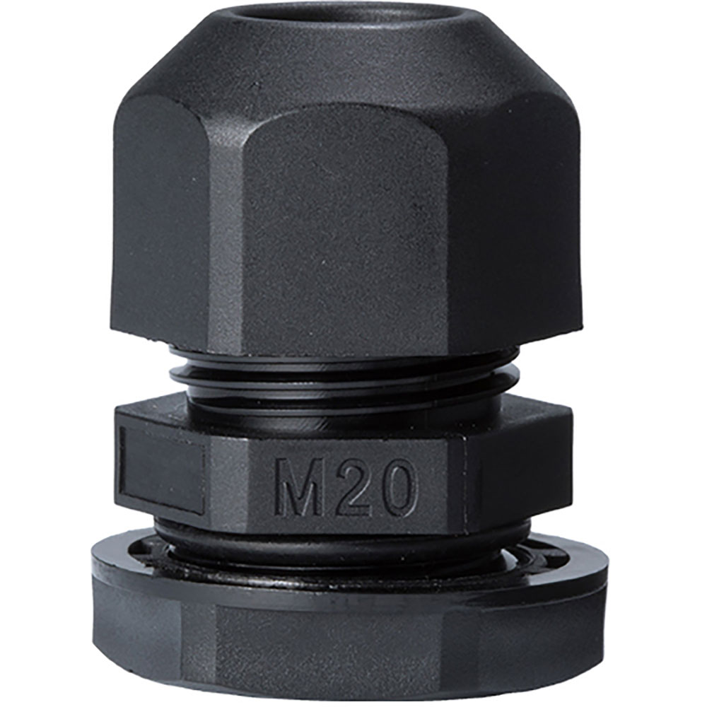 タカチ Mネジケーブルグランド 低価格タイプ ブラック RM20S-12B_