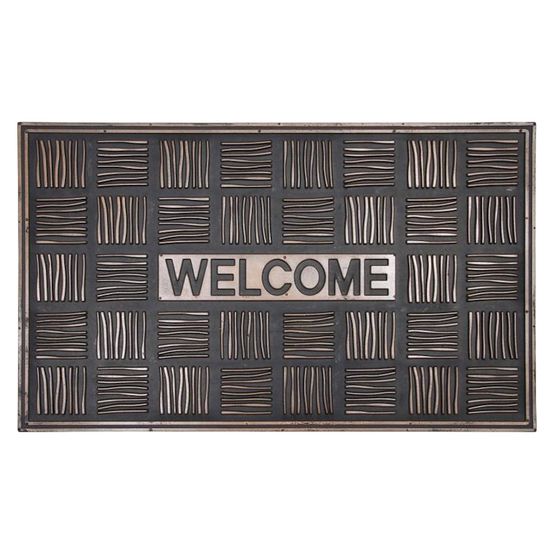 不二貿易　玄関用ラバーマット　ウェルカム　チェック