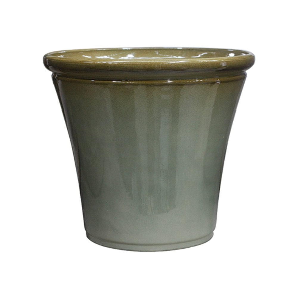 Ｂｒｅｅｚｙ　Ｇｒｅｅｎ　か～るい陶器風ポット　深型　１１．５号
