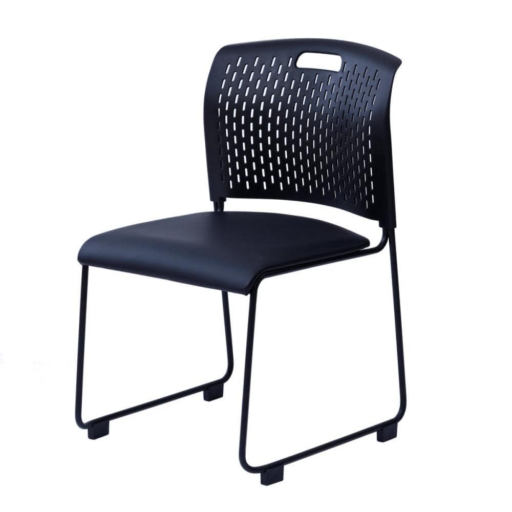 山善　スタッキングチェア　ブラック／ブラック　ＣＫＳＣ－５５（ＢＫ／ＢＫ）