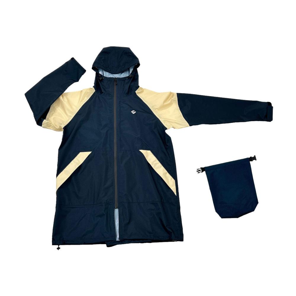 カバーズラバーズ　レインコート　高性能透湿防水　リュック対応　ネイビー　Ｍ／Ｌ