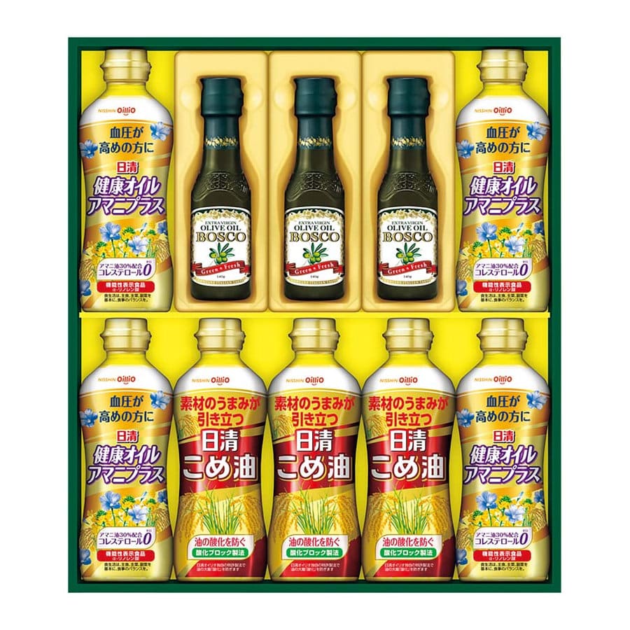 【２５年お歳暮】日清　ボスコオリーブオイル＆ヘルシーオイルギフト　ＢＭ－５０Ａ【注文期限１２月１４日】