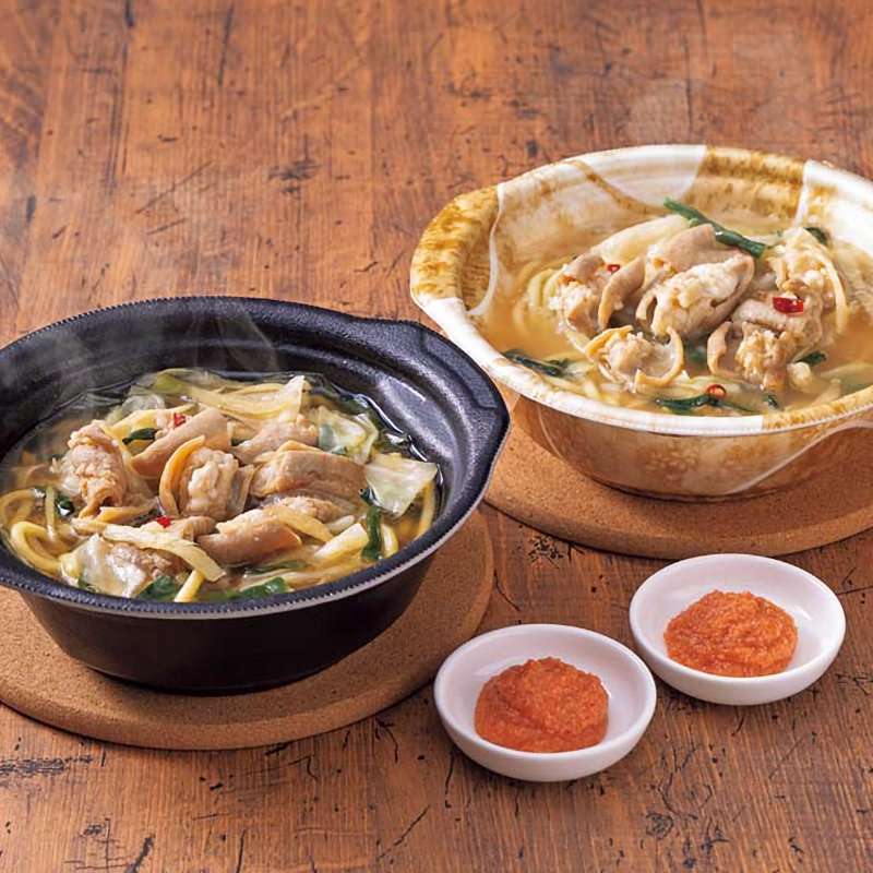 【25年お歳暮】「やまや」辛子明太子付き個食もつ鍋セット(ちゃんぽん麺入) Y25-4B【注文期限12月14日】