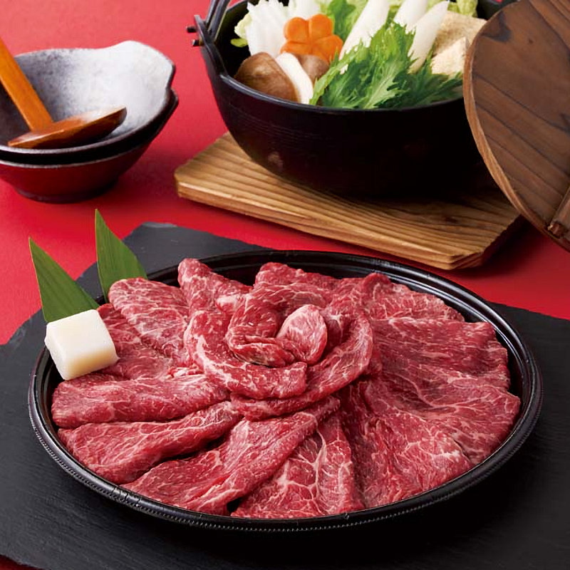 【25年お歳暮】蔵王牛 すき焼き用(丸皿盛り) B5-14【注文期限12月14日】