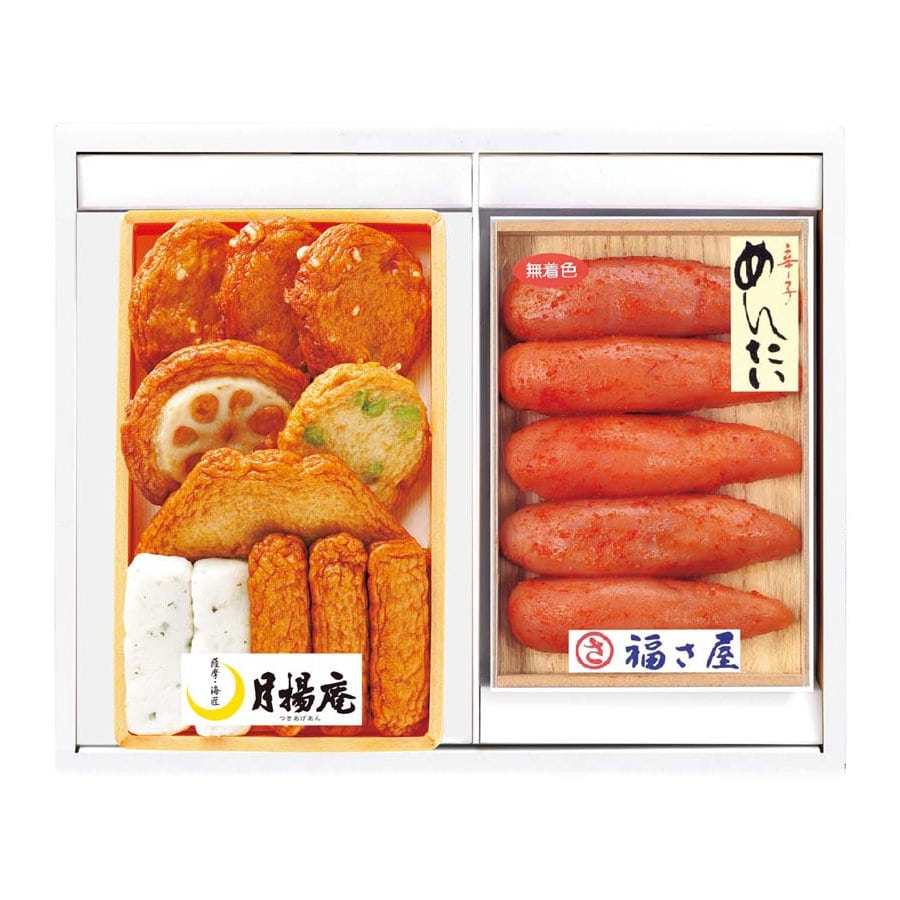 【25年お歳暮】「月揚庵」さつまあげ・「福さ屋」辛子めんたいこセット TMF-3【注文期限12月14日】