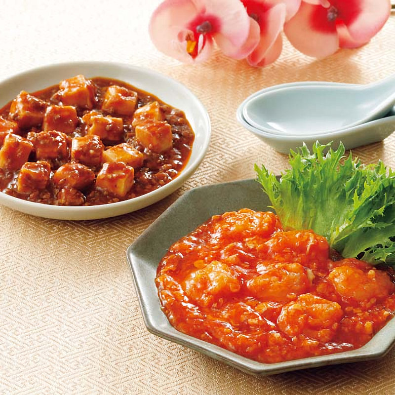 【25年お歳暮】「赤坂四川飯店」エビチリ&麻婆豆腐セット DSS001【注文期限12月14日】