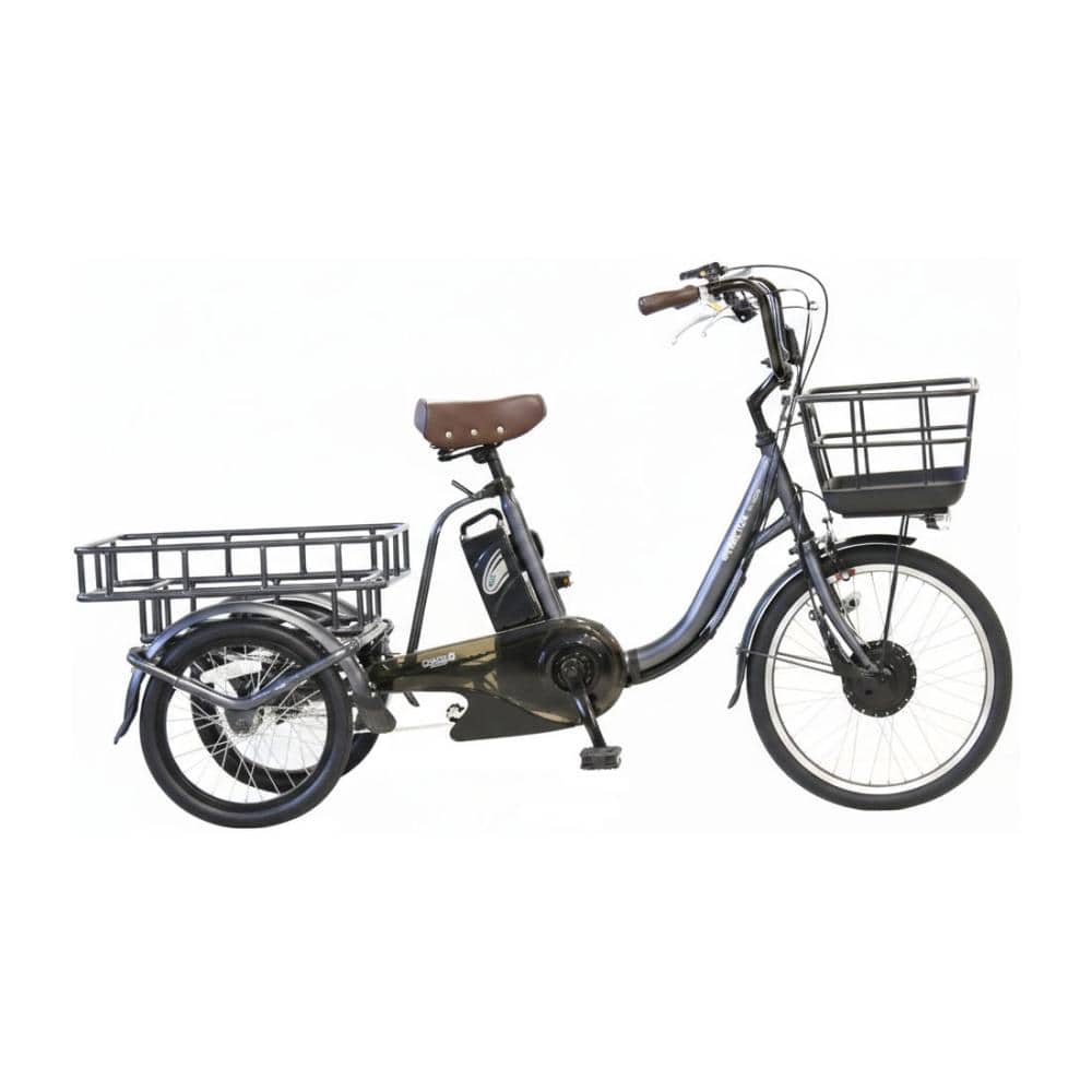 パンクしない電動大人三輪　ナチュラルフローＢＯＸカーゴ２０インチ　Ｍブラック