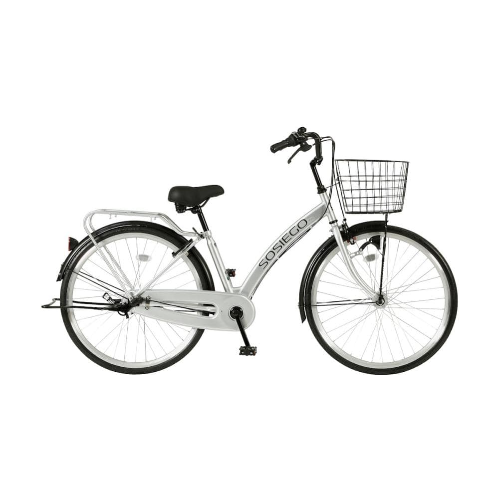 武田産業　軽快車　ノーパンクタイヤ　ソシエゴ　リブレ　２７インチ　マットシルバー