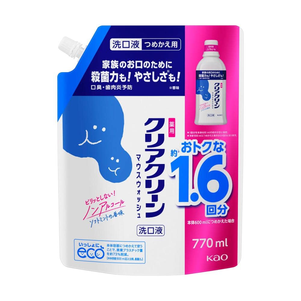 花王　クリアクリーン　マウスウォッシュ　ソフトＭ　詰め替え用　７７０ｍＬ