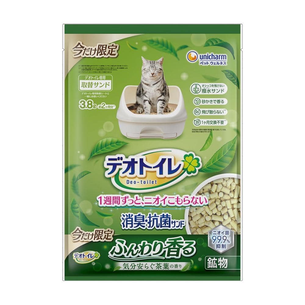 デオトイレ　消臭・抗菌サンド　気分安らぐ茶葉の香り　３．８Ｌ