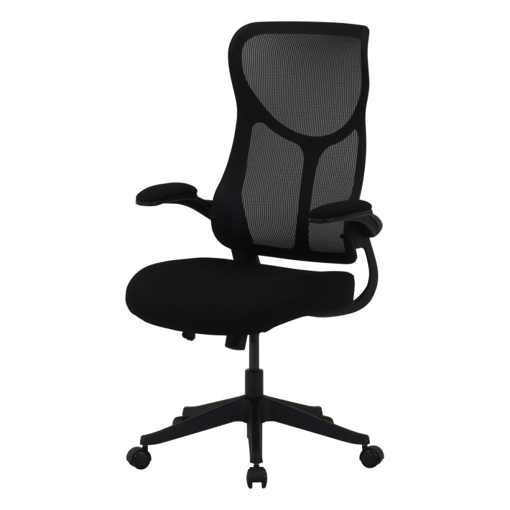 不二貿易　ハイバックメッシュチェア　エアロ　ブラック