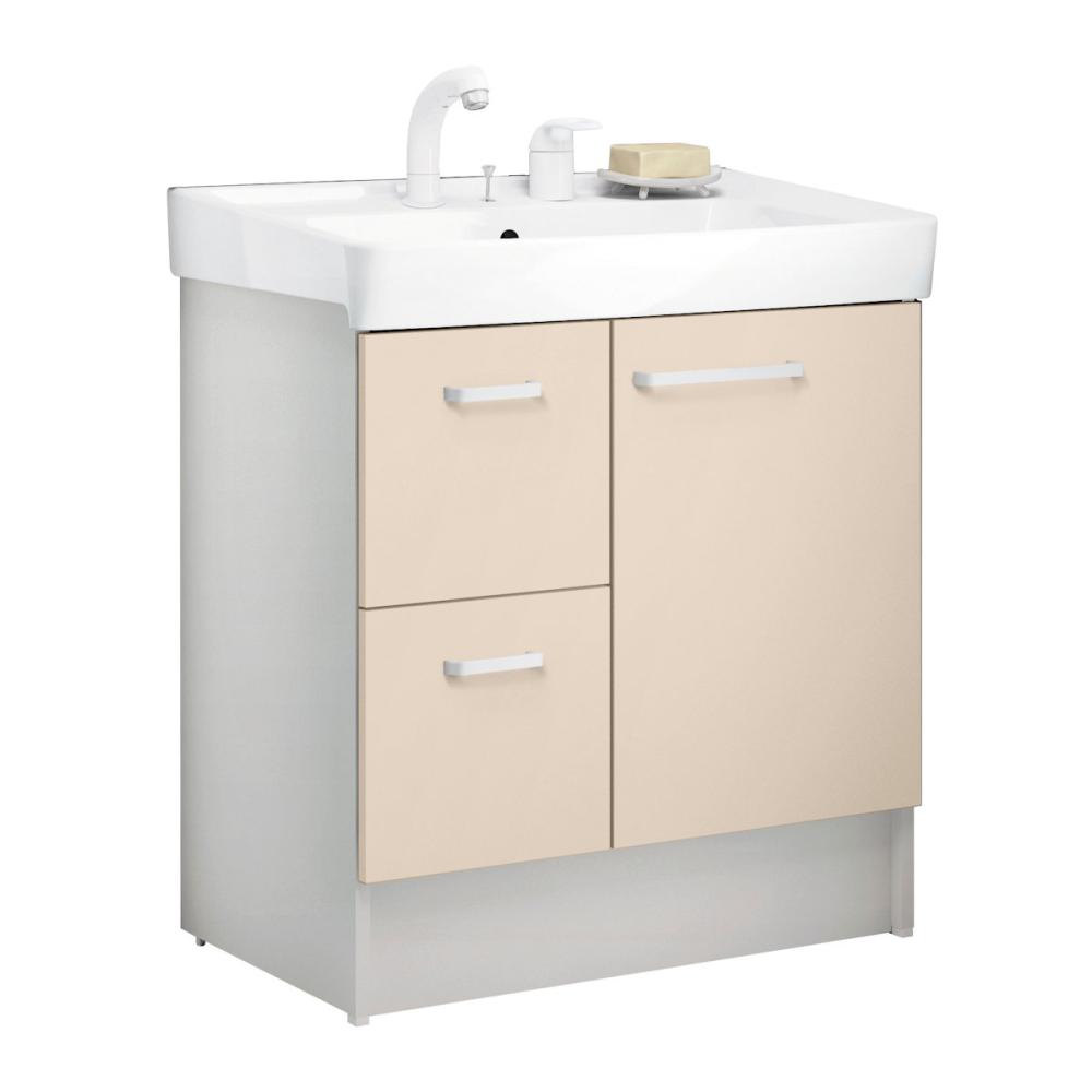 ＬＩＸＩＬ　ＩＮＡＸ　洗面化粧台　Ｄ７シリーズ　シャワー水栓　引出タイプ　間口７５ｃｍ　一般地用　ライトベージュ　Ｄ７Ｈ６－７５５ＳＹ－Ｗ／ＨＶ２Ｗ