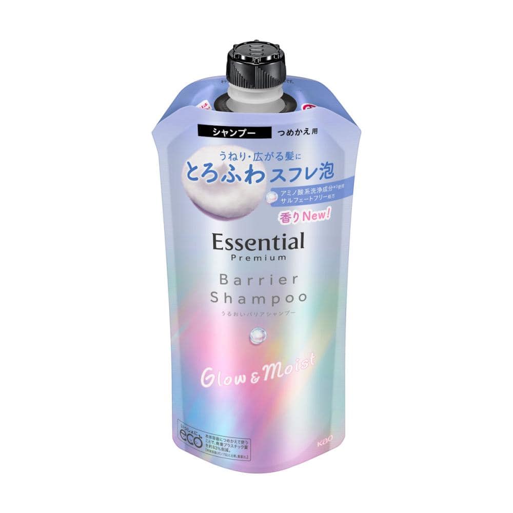 花王　エッセンシャル　プレミアム　うるおいバリアシャンプー　グロウ＆モイスト　詰め替え用　３４０ｍＬ