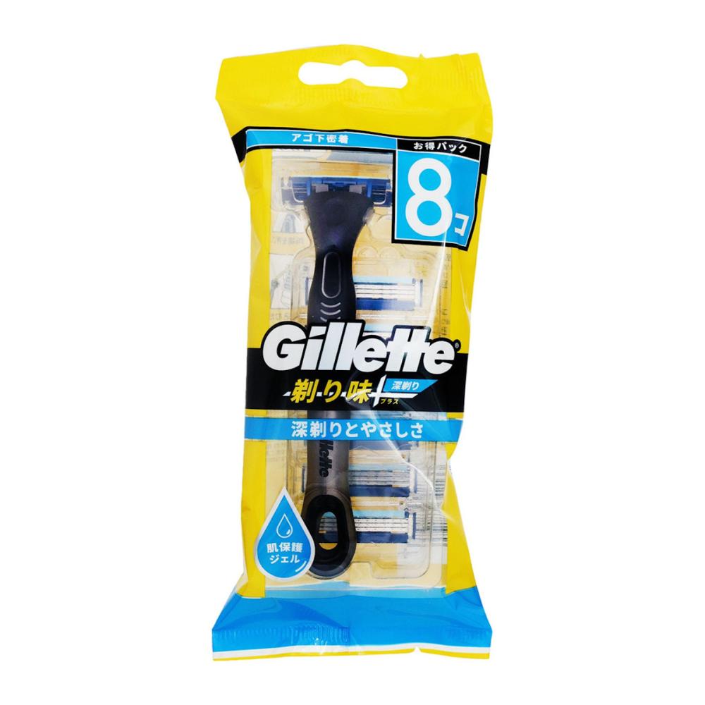Ｐ＆Ｇ　ジレット　剃り味＋プラス深剃り　ホルダー＋替刃８個付き