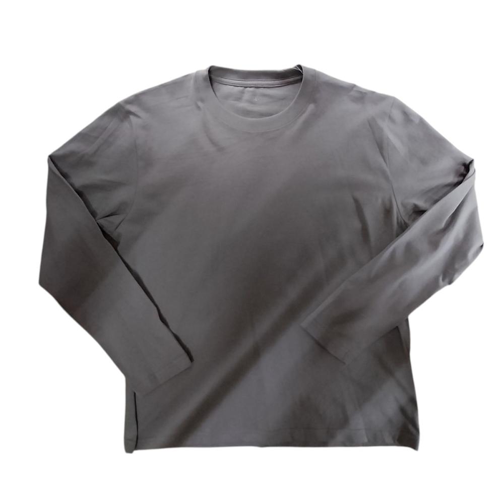 コメリ　タフ衿コットンデイリーＴシャツ　長袖　グレー　Ｌ