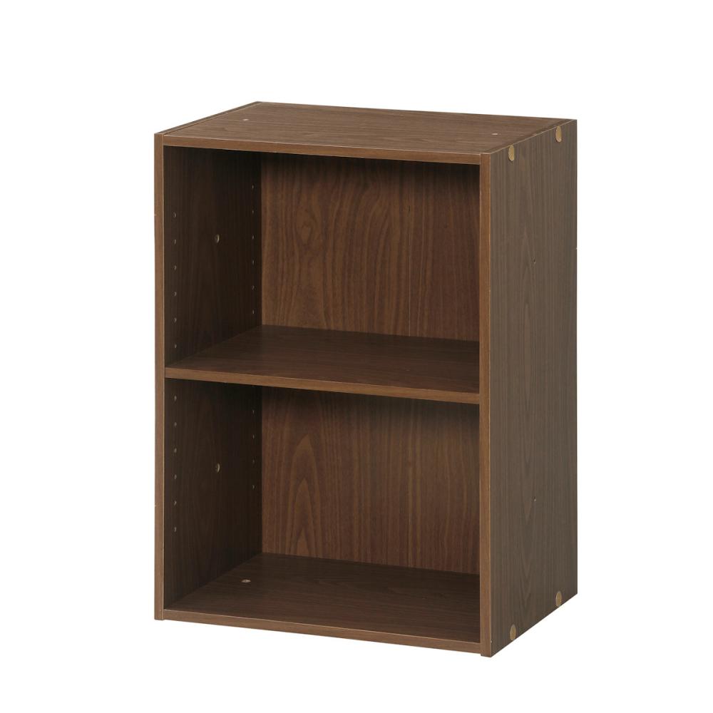 アテーナライフ　積み重ねできるカラーボックス　２段　ブラウン