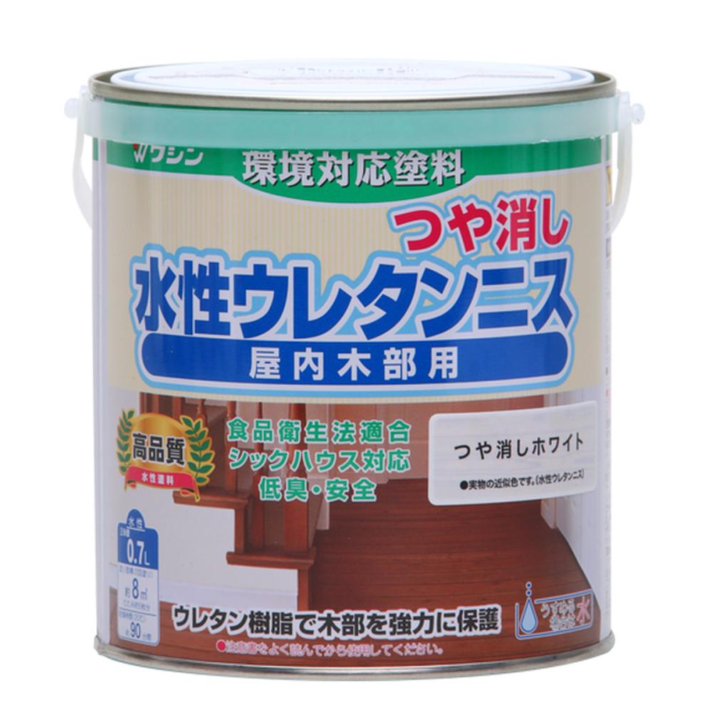 和信ペイント　水性ウレタンニス　つや消しホワイト　０．７Ｌ