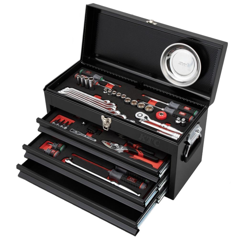 京都機械工具　ＫＴＣ　工具セット（チェストタイプ）６６点　ブラック　ＳＫ３６６２６ＸＢＫ