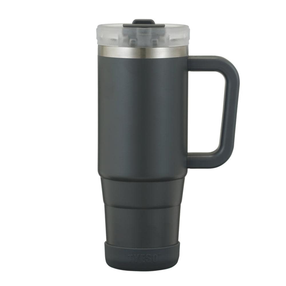 アテーナライフ　ハンドル付きストロータンブラー　９００ｍＬ　ダークグレー