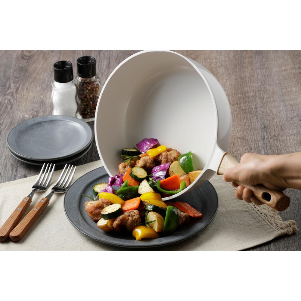 アテーナライフ　ＩＨ対応超軽量セラミックコート極深フライパン　２４ｃｍ